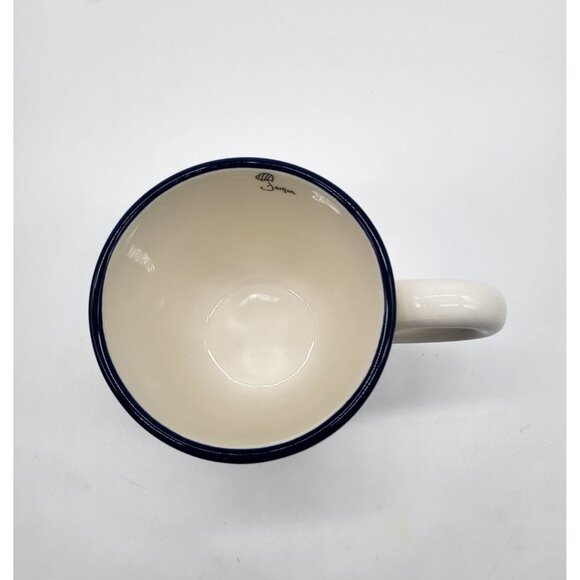 Jacques Pépin Sur La Table Coffee Mug Cup Blue Rooster Farm Chickens Country - Picture 3 of 7